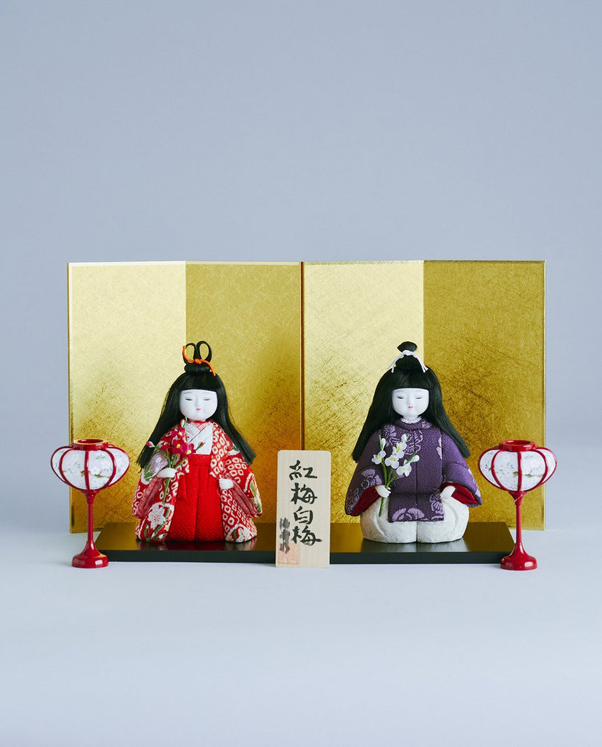 京製木目込雛 紅梅白梅