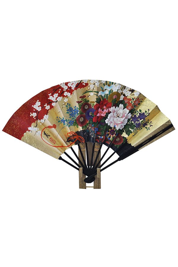 仕舞両面飾り扇子(鳳凰・花車)扇子立付