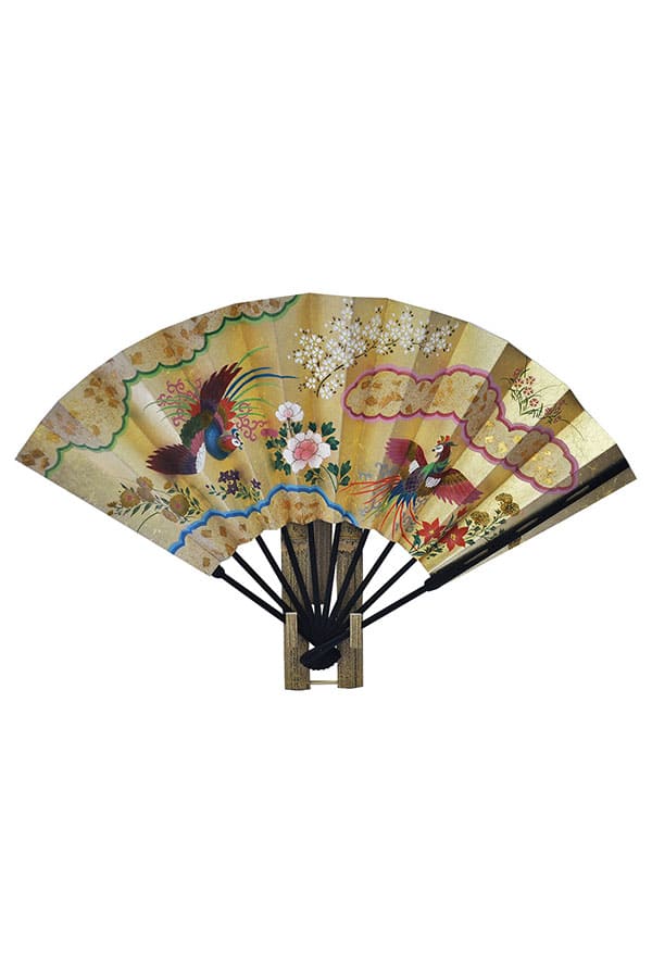 仕舞両面飾り扇子(鳳凰・花車)扇子立付