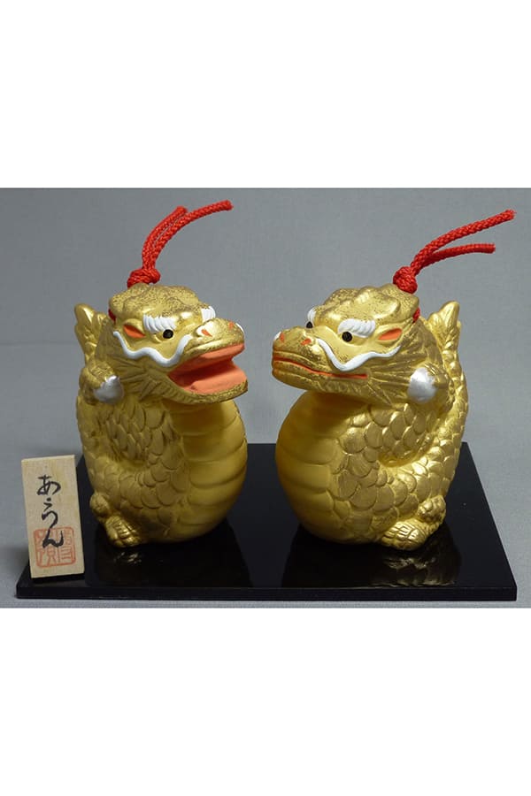 《土田人形》Y-1(土鈴)「あ・うん辰(金)」