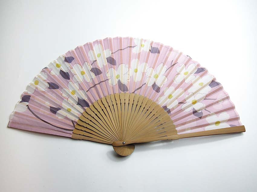 婦人用ハンカチ扇子 花水木ピンク