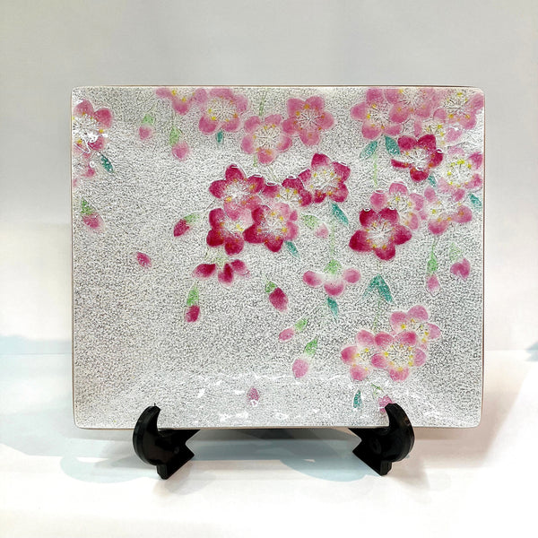 布志名焼 民芸 小皿4枚 桜型 桜絵 金彩 鉄釉 1_7ce02f40-a129-4fcc-a5c9-