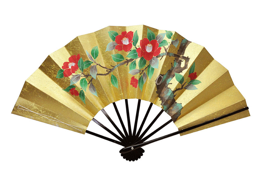 手描き両面飾り扇子 椿／青もみじと鮎