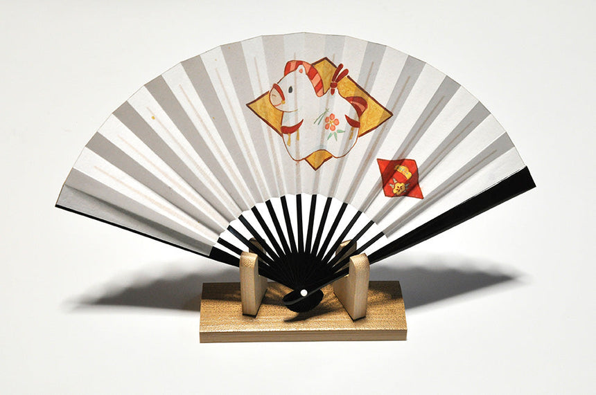 手描き干支扇子 午