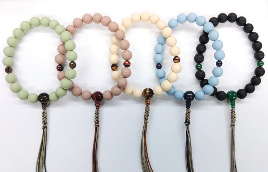 男性用念珠「和らぎ」空色(ソーダライト仕立)本絹房