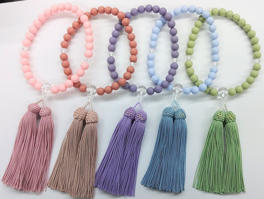 女性用念珠「和らぎ」鳩羽色(本水晶仕立)本絹房