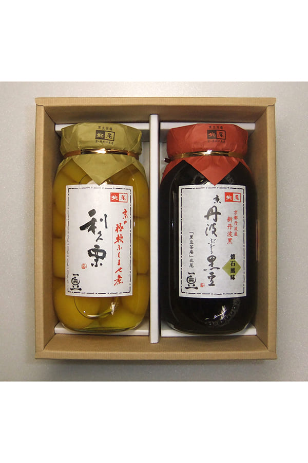 京丹波ぶどう黒豆・利久栗甘露煮大ビン詰め合わせ