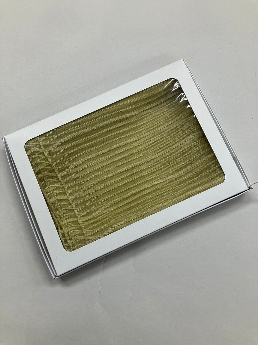 緑茶染タッサースカーフ（絹100％）※送料込A