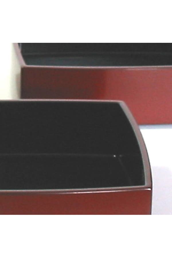 胴張三段重箱 古代朱内黒 5.5寸 木製 漆塗りお重箱 ※送料無料